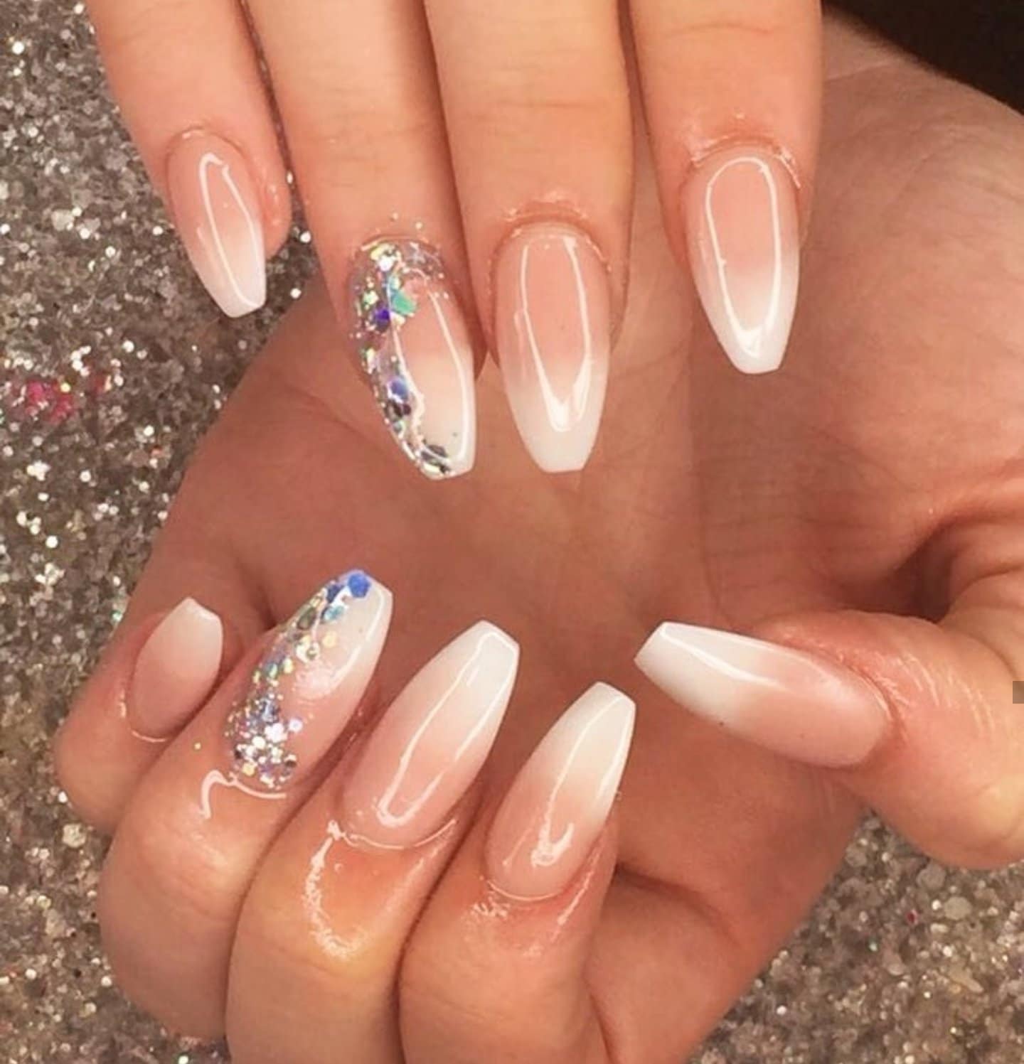 coffin shape design nails
