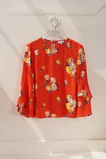 Orange Floral Top