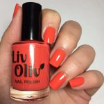 Love swatch - bright neon red gloss top coat