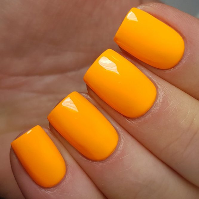 Carnival swatch - bright neon orange gloss top coat