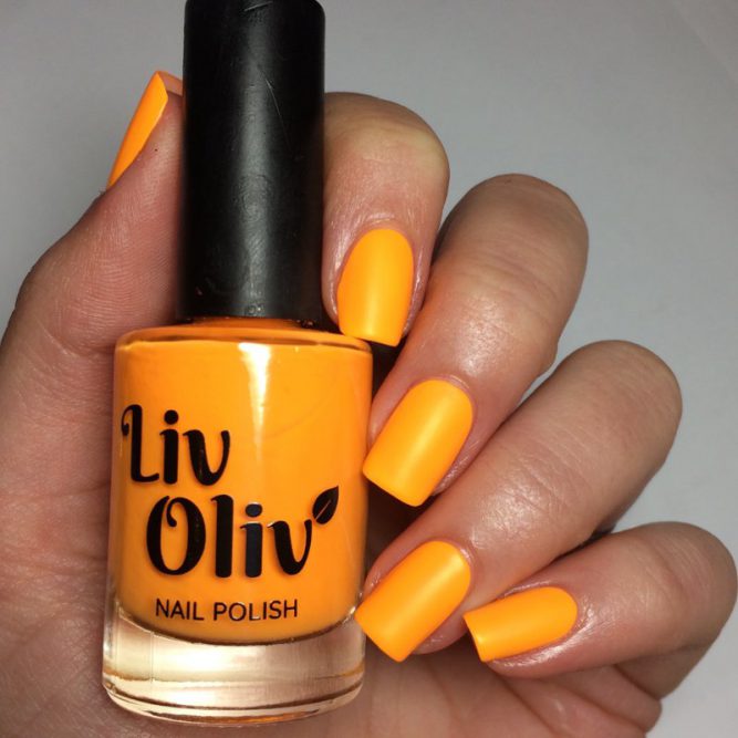 Carnival swatch - bright neon orange matte top coat