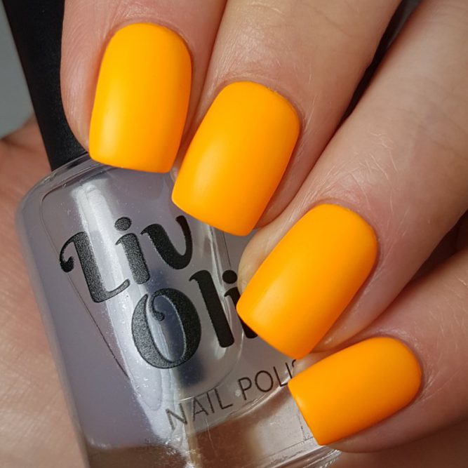 Carnival swatch - bright neon orange matte top coat