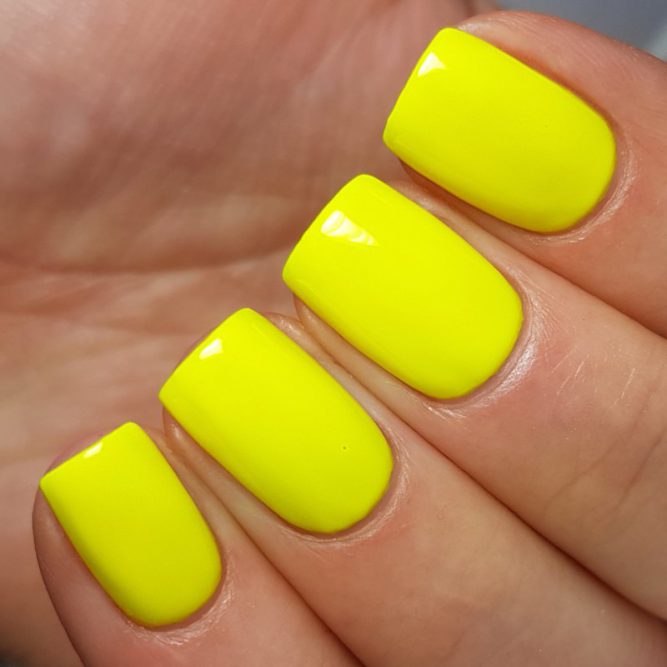 Harmony swatch - bright neon yellow gloss top coat