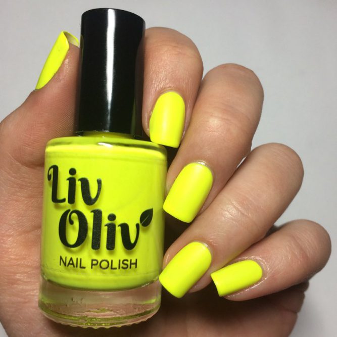 Harmony - bright neon yellow matte top coat