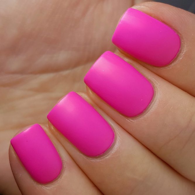 Psychedelic swatch - bright neon pink matte top coat