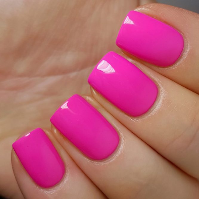 Psychedelic swatch - bright neon pink gloss top coat