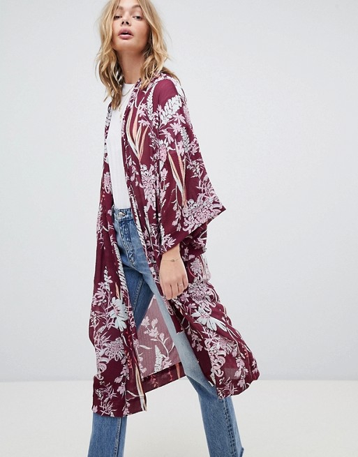 Free People Botanical Print Kimono