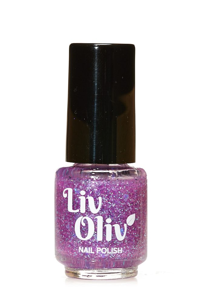 Livoliv cruelty free nail polish pink glitter