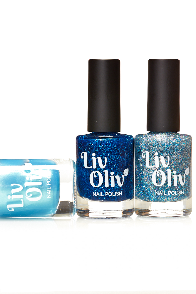 Livoliv cruelty free nail polish blue and turquoise