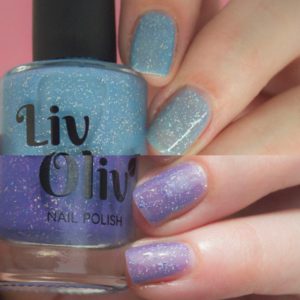 blue to purple photochromic cruelty free nail polish transition nails