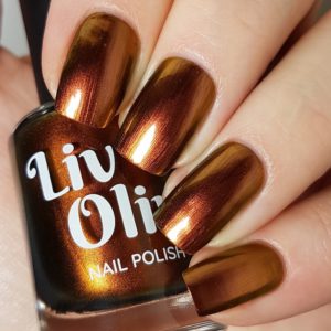 copper gold green ultra chrome vegan nail polish