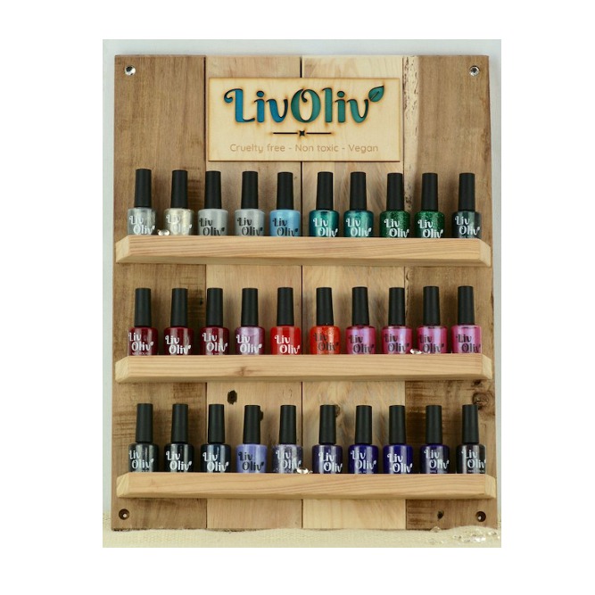 LivOliv Cruelty Free Wooden Nail Polish Stand