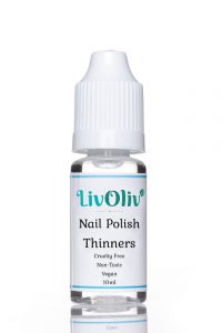 LivOliv Nail Polish Thinner bottle against white background