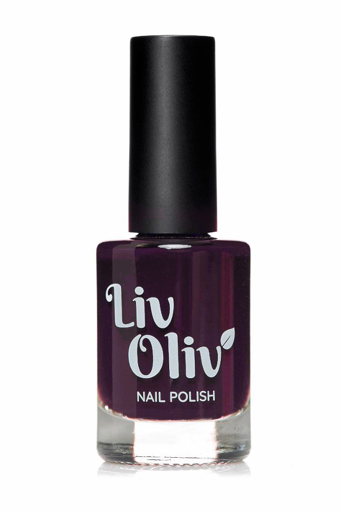 Livoliv dark purple nail polish in bottle